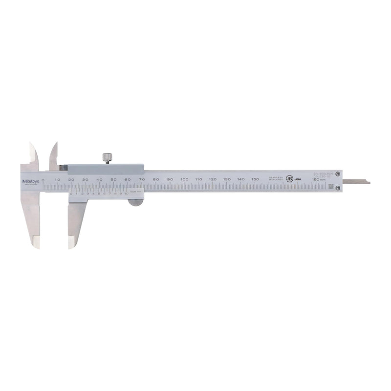 Mitutoyo Precision Vernier Caliper with Locking Screw DIN 862 Measuring Range 0 – 150 mm 1 Item 530 – 101 | 0.05mm, mechanical reading, standard depth, heavy duty