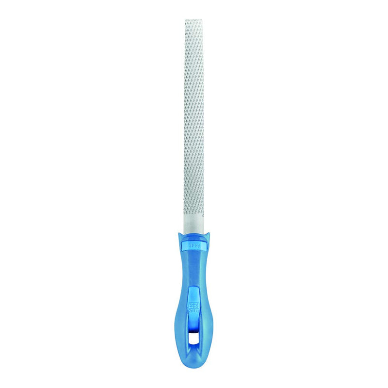 PFERD half-round wood rasps, 200mm, half-round, tapered file, rasp cut H1 on two sides, incl. ergonomic file handle, 11233206 - especially for rough machining and roughing, half-round length 200mm