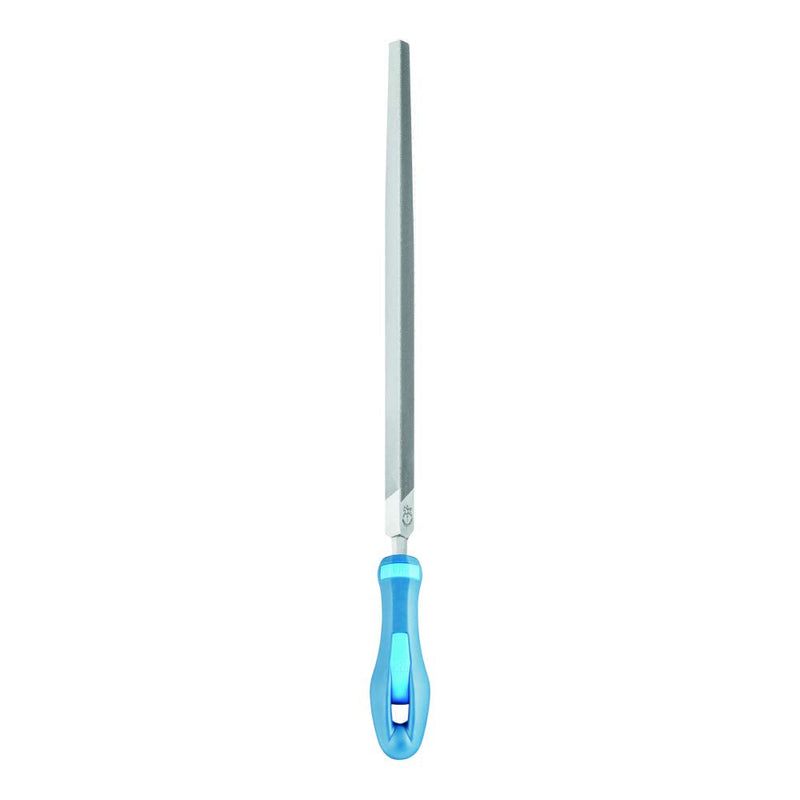 PFERD workshop file triangular, 200mm, triangular, tapered file, cross cut H2 on three sides, incl. ergonomic file handle, 11211207 - suitable for universal roughing and finishing work, length 200mm