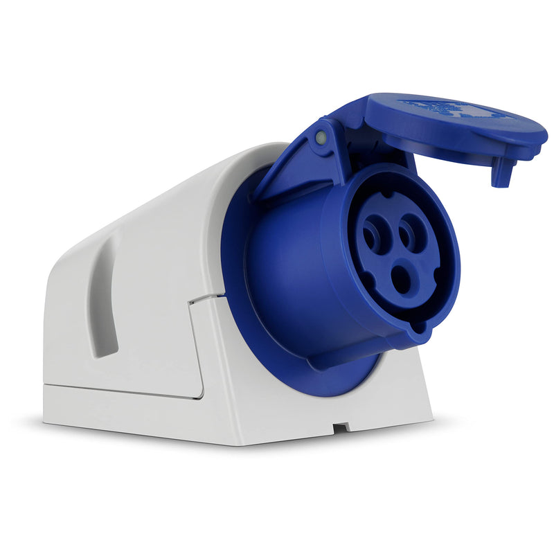CEE surface-mounted socket - Provides you with optimal power outside - Caravan socket allows the use of all electrical devices, is suitable for continuous current - Camping socket IP44, blue wall socket