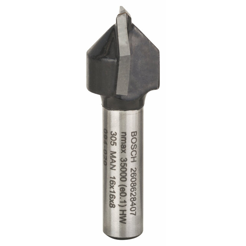 Bosch Accessories Bosch Professional Accessories 2608 628 407 V-groove cutter 8 mm, D1 16 mm, L 16 mm, G 45 mm, 90° 90° 8x16x15.65 mm