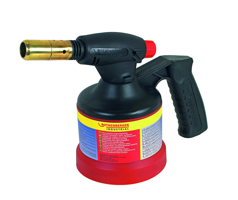 ROTHENBERGER Industrial RoFlame blowtorch including piezo ignition for soft soldering, 35931 without piercing gas cartridge