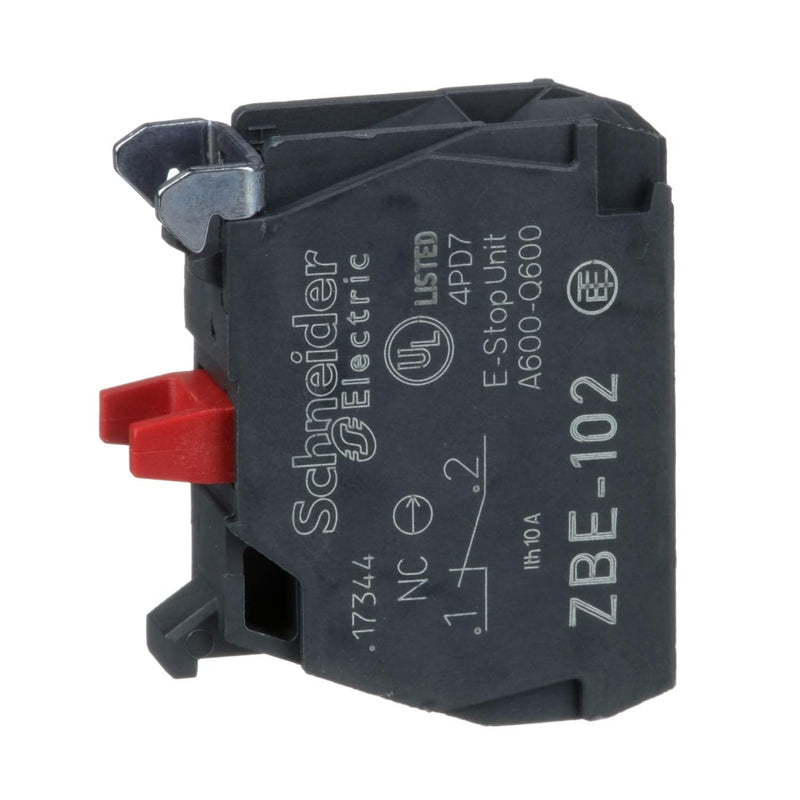 Schneider Electric | ZBE102 - Auxiliary switch block, ZBE 22mm, 1NC, QTY: 5