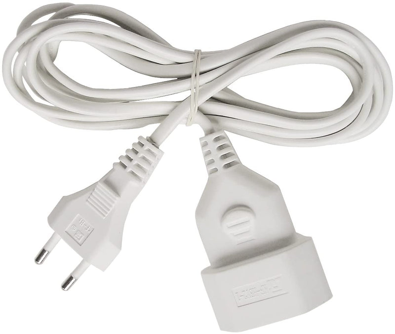 Brennenstuhl plastic extension cable (extension cable for indoor use, 5m cable, with Euro plug and coupling) white white single