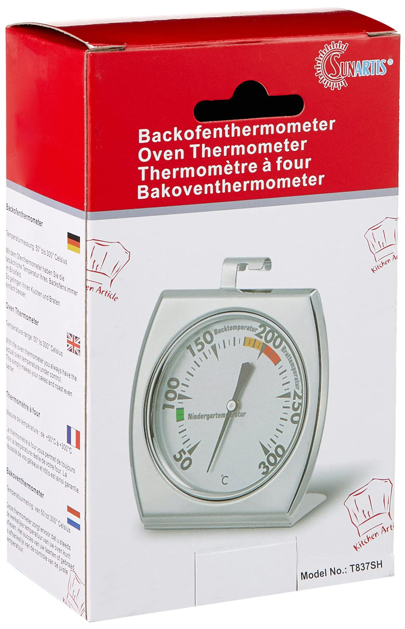 Sunartis T837H oven thermometer stainless steel approx. 7 x 8 cm A 1 - pack