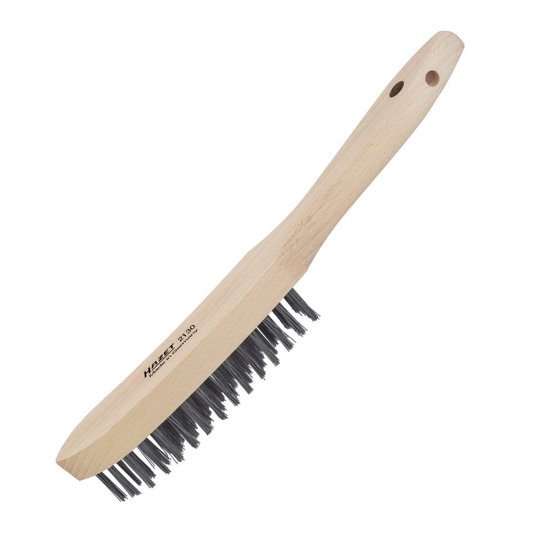 HAZET wire brush 2130 - four rows of 25 mm high, extremely durable wire bristles - for loosening and removing stubborn dirt - ideal for derusting car parts or metal parts