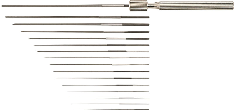 STAHLWILLE 11085 Nozzle Reamers, Pack of 16 + Holder in Case, Cleaning Carburettor Nozzles (Motorcycle/Scooter), Inkjet Printer, 3D Printer, Made in Germany