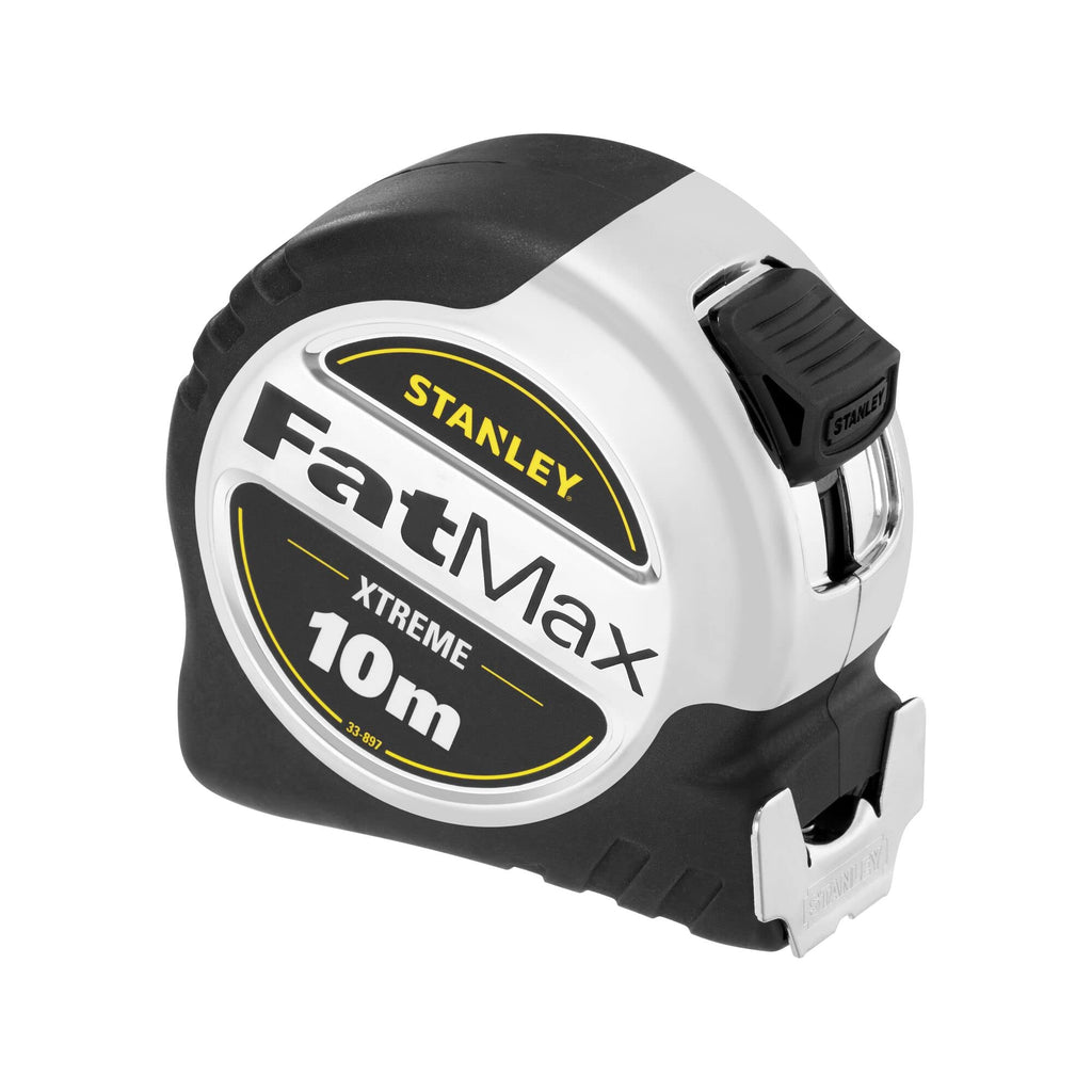 Stanley FatMax PRO Tape Measure Blade Armor 0-33-897 (10 m length, 32 mm width, accuracy class II, with lock & Mylar protective sight, automatic rewind, impact-resistant housing, belt clip) 10m