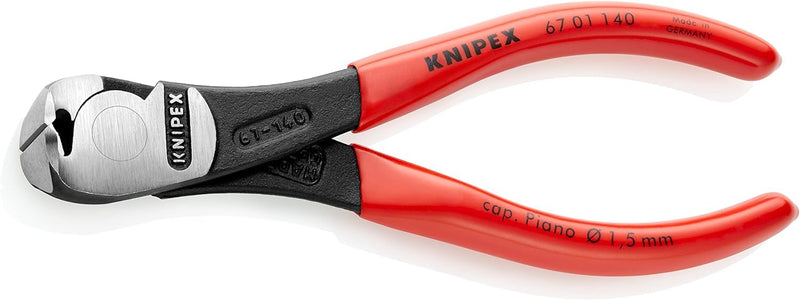 Knipex 67 01 140 High Leverage End Cutting Nippers 5,51", Multi-Colour 140 mm atramentized Red Plastic Coated Handles