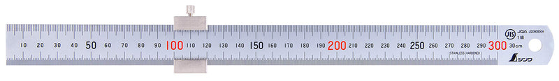 Shinwa 3-D-76752 300mm Metric Steel Rule with Ruler Stop from Tyzacktools