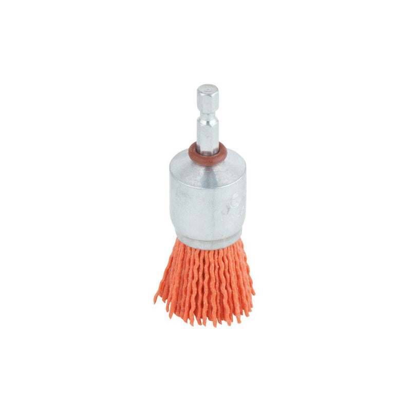 Wolfcraft 1510000 1x nylon brush, 6 mm shaft, red = aggressive ø 22