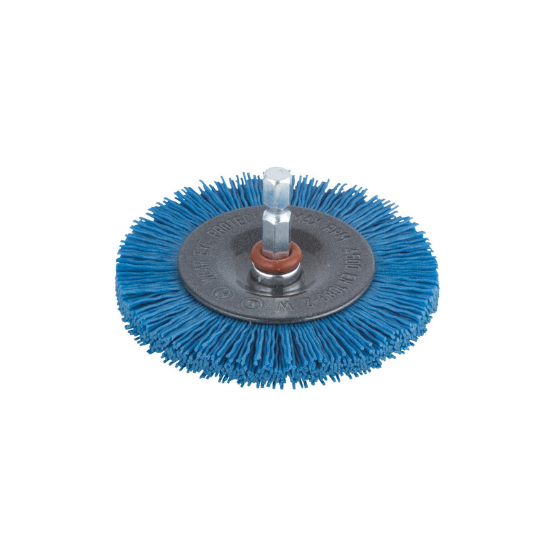 wolfcraft 1 nylon disc brush 6 mm blue diameter 75 mm 2726000 ø75x10mm