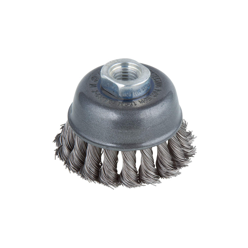 Wolfcraft 8476000 steel wire cup brush, knotted I for rust removal and cleaning of metal and sheet metal