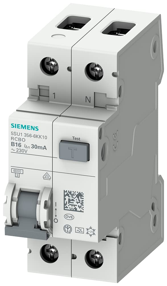 Siemens 5SU13566KK10 FI/LS switch RCBO 1P+N 6kA TypA 30mA B10 230V
