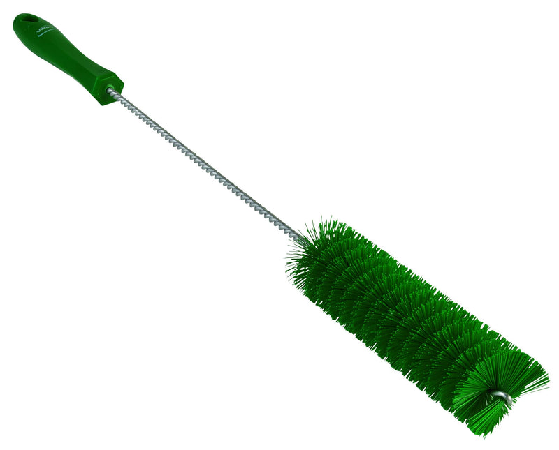 Vikan tube brush, 50 cm long bottle brush with handle, 40 mm diameter, green, bristle hardness medium 5378