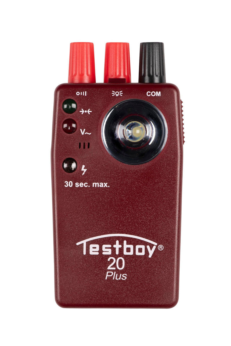 Testboy 20 Plus external voltage protected continuity tester CAT II 300 V, electrician tool (non-contact voltage sensor, high-performance LED flashlight, quick in seconds), red compact