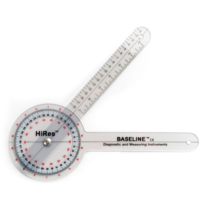 Baseline® Goniometer, HiRes™, plastic 360° ISOM goniometer, length 31.75 cm 12" ISOM 360⁰
