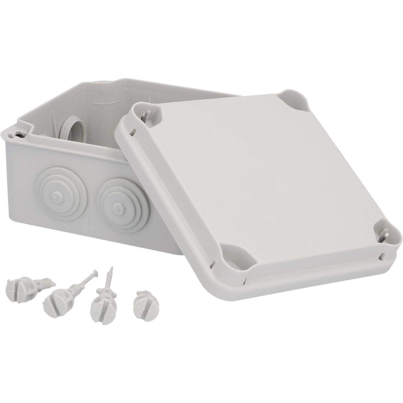 UNITEC surface-mounted junction box, junction box, installation housing, 121 x 121 x 68 mm, splash water and dust protection according to IP 65, screwable cover single