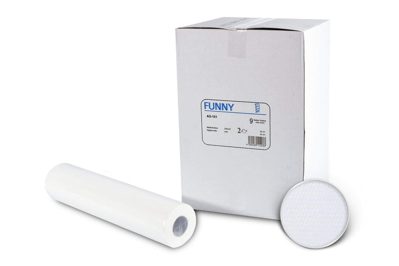 Funny cover rolls made of cellulose, 2-ply, bright white, 50 cm, pack of 1 (1 x 9 pieces) single