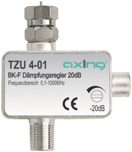 Axing TZU 4-01 BK attenuation controller CATV with F connection (0.5-20 dB) F connections