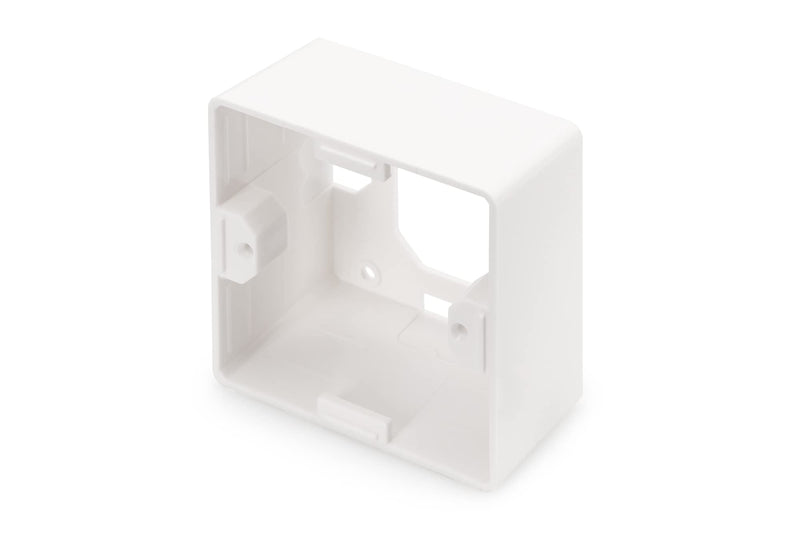 DIGITUS surface-mounted frame for junction box / network box - German layout - 80 x 80 mm - 42 mm depth - white junction box type-DE - surface-mounted housing. Keystone