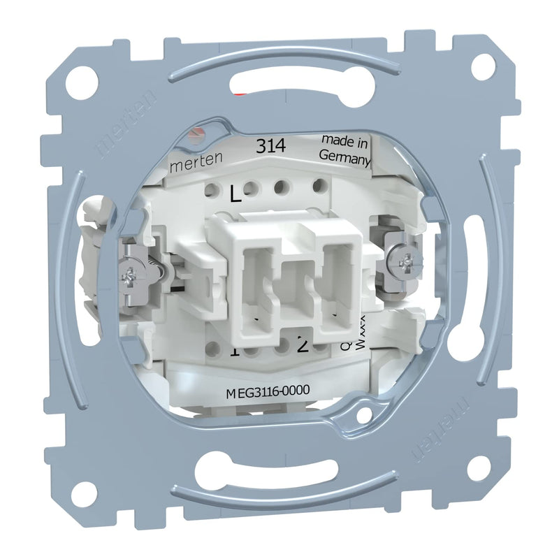 Schneider Electric Merten MEG3116-0000 - off switch and changeover switch insert - 10 A - AC 250 V - plug-in terminals - flush-mounted for installing switches and sockets - LED lighting modules single