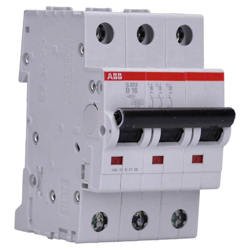 ABB 2 cds253001r0165 – Int. aut. S203-B16 3P 16 A B 10 KA | Characteristics B - 6 kA switching capacity - DIN rail mounting - Reliable industrial quality - 2CDS253001R0165