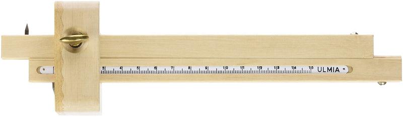 Ulmia measuring tool (measuring ruler) - precision tool for parallel marking of width and thickness measurements, 2 high-precision marking rods with inserted measuring scale, without curve stop - 29