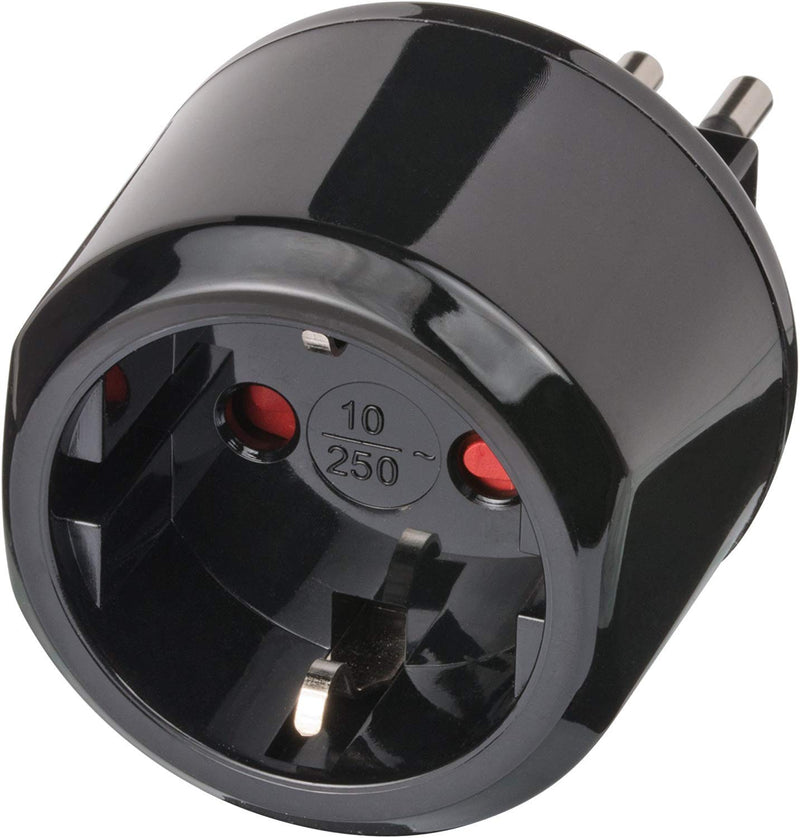 Brennenstuhl travel plug/travel adapter (travel socket adapter for: Italy socket and Euro plug) black