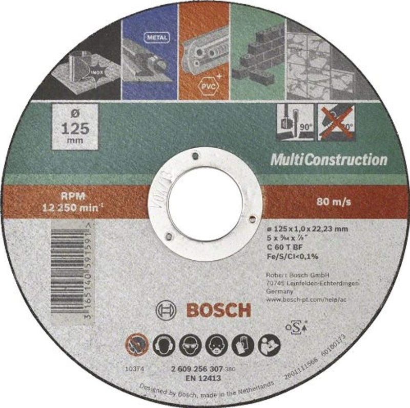 Bosch Accessories Bosch DIY cutting disc Multi Construction (for angle grinder, Ø 125 mm, straight, ACS 60 V BF)