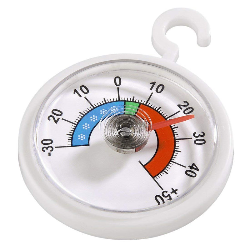 Xavax analogue thermometer for hanging in the refrigerator, freezer, freezer, wine fridge, minibar, min. -30 degrees, max. +50 degrees, round, white