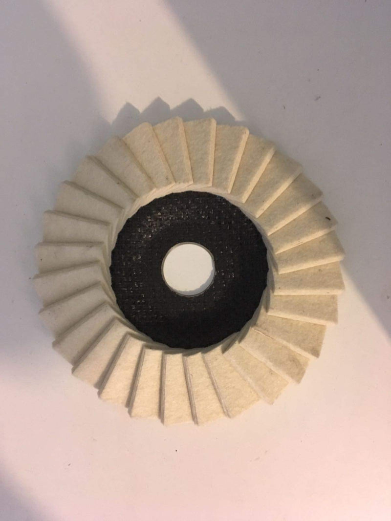 Gloss polishing disc 115mm for angle grinders, felt, serrated disc