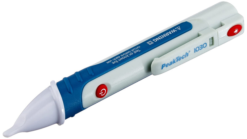 Peak Tech P 1030 - Contactless AC voltage tester with LED lamp, 50 - 1000 V operating range, non-contact voltage tester, tester, pen hand multimeter, acoustic signal - 157 x 26 mm single