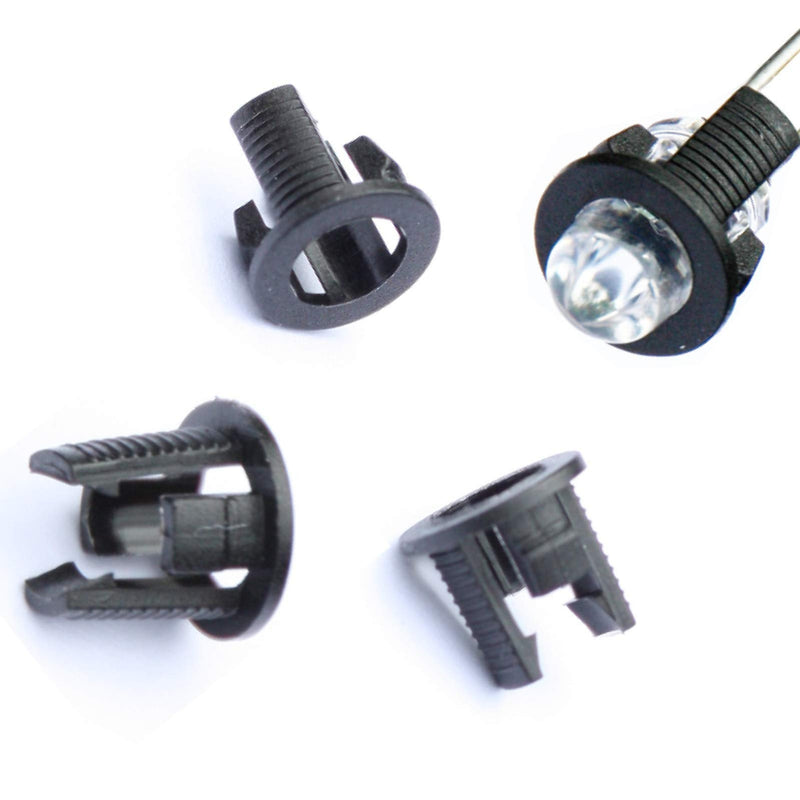 Lumetheus LED installation clip 5mm color black plastic mounting bracket socket light-emitting diodes installation frame mounting ring 5mm - 100 pieces plastic socket
