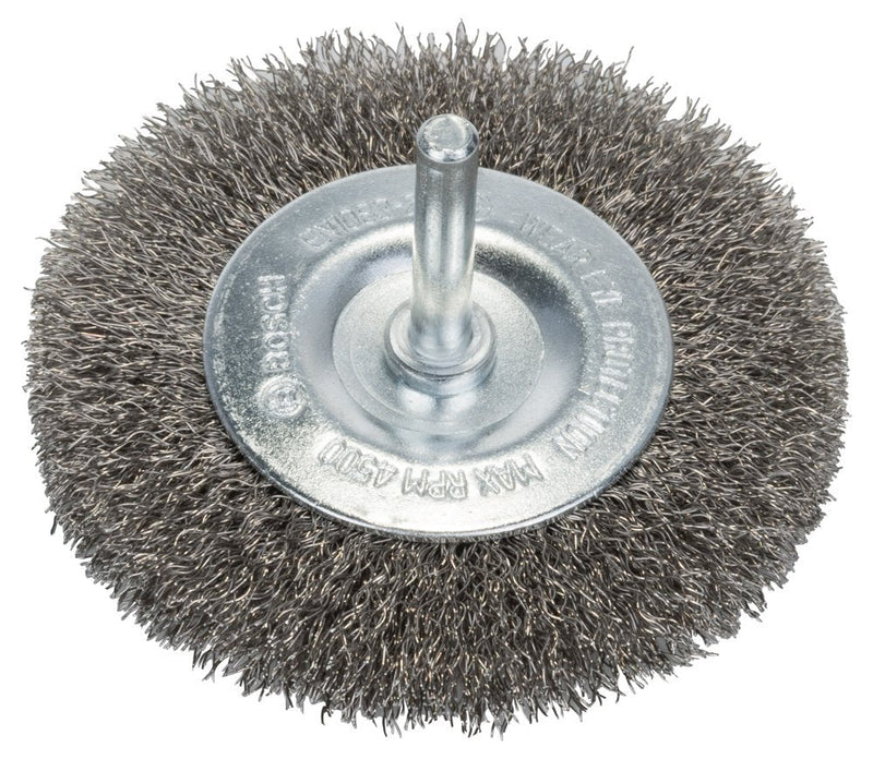Bosch Professional disc brush, stainless steel, corrugated wire, 0.2 mm, 80 mm, 4 mm, 4500 rpm, 2608622123