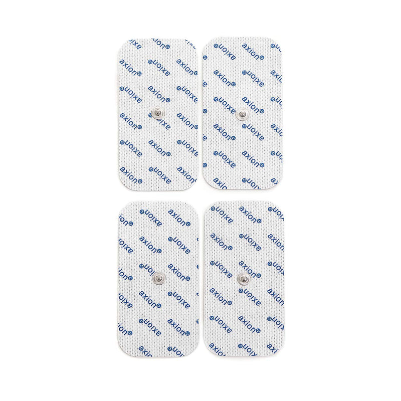 TENS EMS electrodes 3.5 mm push button · 4 pieces 10x5 cm - compatible with TENS EMS devices from Sanitas & Beurer | Reusable adhesive electrode pads for TENS devices | Cert. Axion medical device