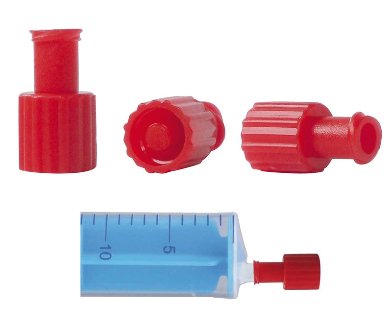 Luer Lock Combination Caps/Lids Sterile Sealing Caps for Disposable Syringes, Red