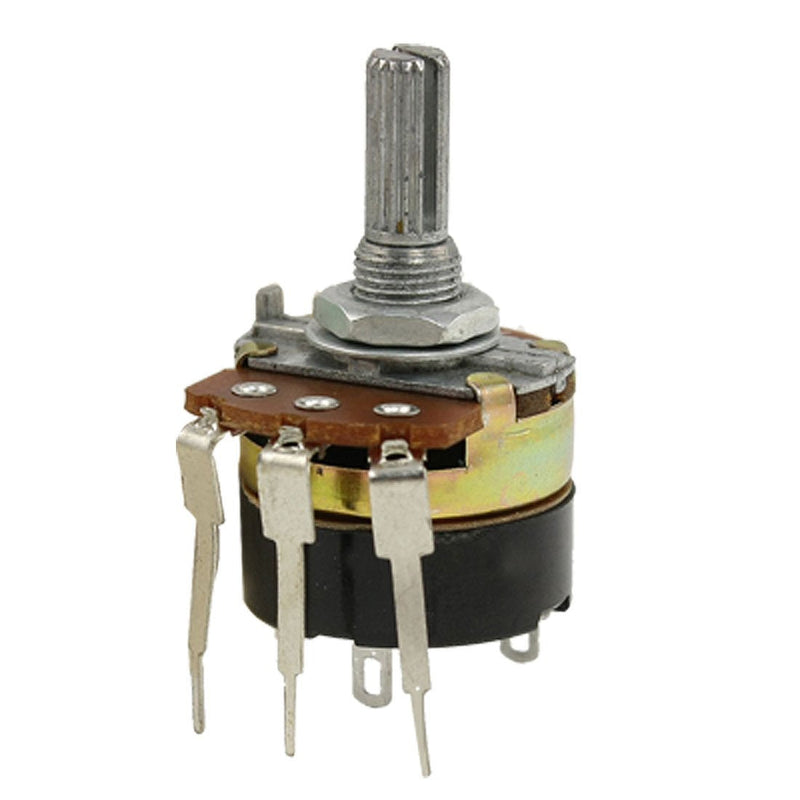 6mm Knurled Split Shaft Three Terminal 500K ohm Linear Taper Potentiometer B500K | Ohm Linear Taper Potentiometer B500K