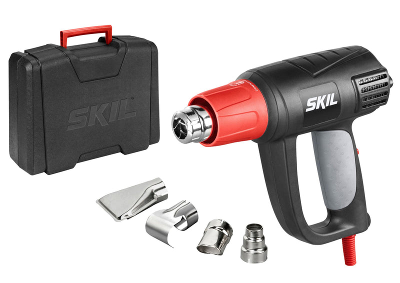 Skil hot air gun 8004 AA (2,000W, LCD temperature setting, 4-piece accessory set, with case) incl. 4-piece. Accessories, in case