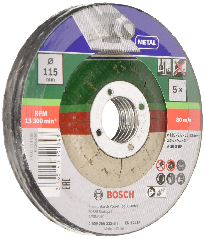 Bosch 2609256332 DIY metal cutting discs 115 mm ø x 2.5 mm offset, set of 5 (Ø) 115 mm