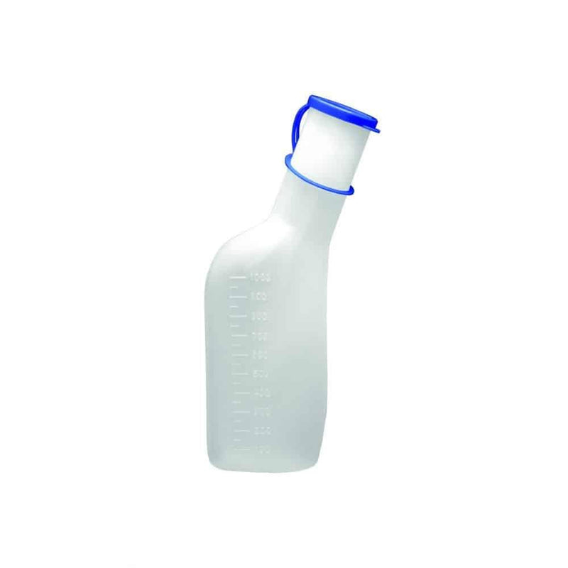 Servoprax I9 20731 Servocare urine bottle for men, square, sterilizable, heavy quality, 1000 mL volume