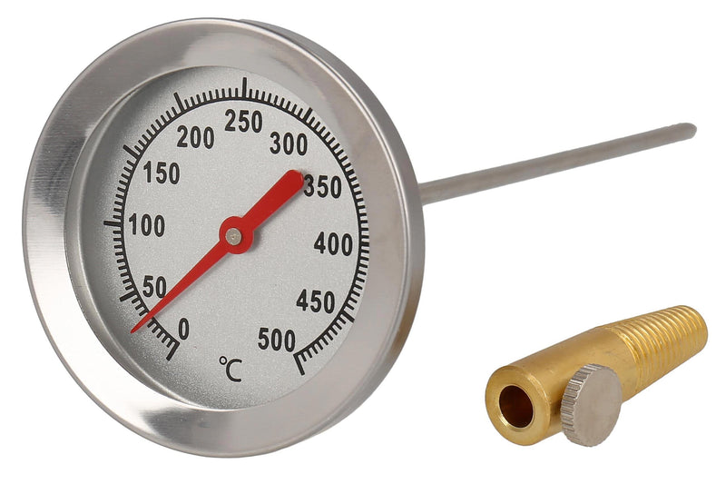 Lantelme® 500 degree pizza oven thermometer stainless steel for cooking chamber temperature measurement for oven grill and smoker Ø 6.2cm (30cm probe) classic