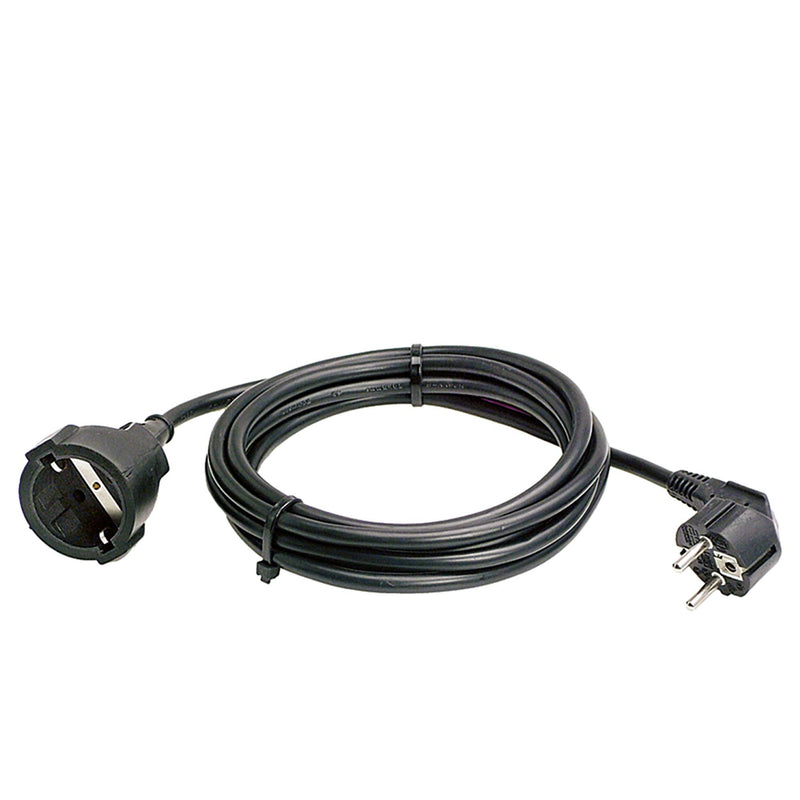 as - Schwabe plastic extension - 2 m PVC cable with earthing contact plug & earthing contact coupling - 230 V / 16 A Schuko extension cable with plastic coating - IP20 - black I 50202