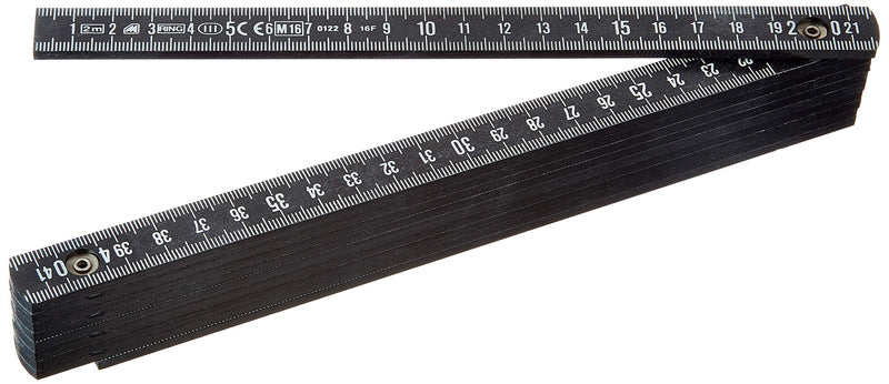 Metrica fiberglass rule 2 m, black, 18030 single