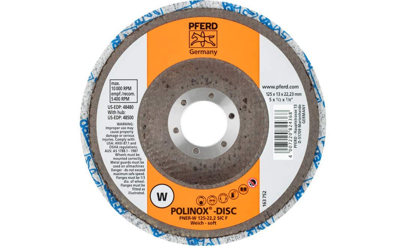 Polinox compact sanding disc PNER (grinding disc) - Ø 125mm, width: 13mm, RPM: 10,000 - grain size: fine
