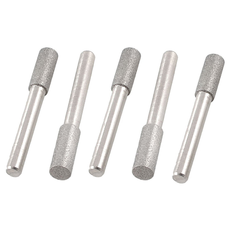 sourcing map Pack of 5 Cylinder Nose Alloy Shaft Diamond Mounted Points 8mmx20mmx6mm DE de