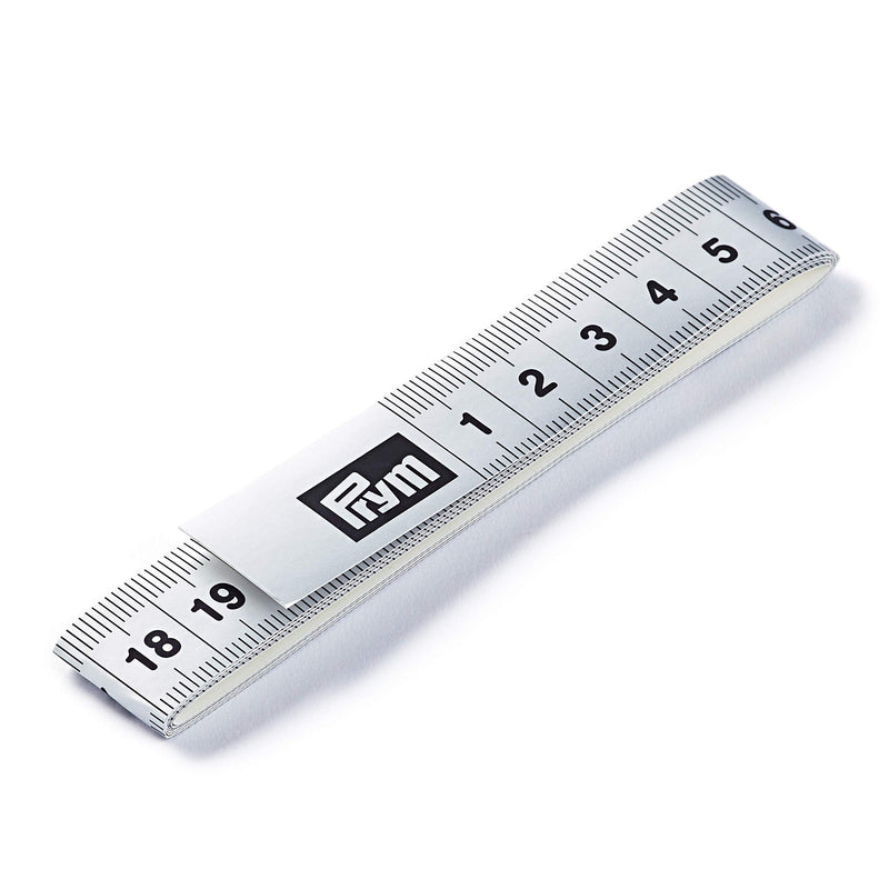 Prym tape measure Fixo Plus self-adhesive 150 cm/cm, poly-fiber fabric, silver
