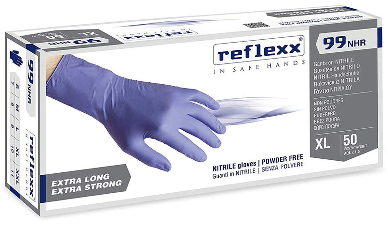 Reflexx R99/L gloves hi-risk nitrile powder-free size. 8.9, size L, 50 pieces, blue L (pack of 50)
