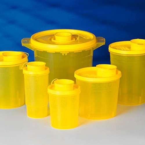 Servoprax I9 0502 Servobox safety container for syringes and cannulas, large image type, 5000 mL volume, 195 mm height, 200 mm top diameter