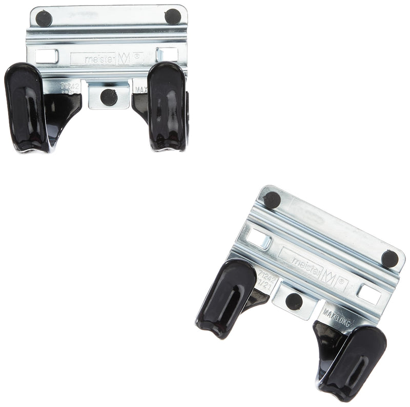 Meister tool holder double hooks - 2 pieces, loose - easy to assemble - for T-handles / wall holder / tool holder / garden tool holder / spade holder / 9952540